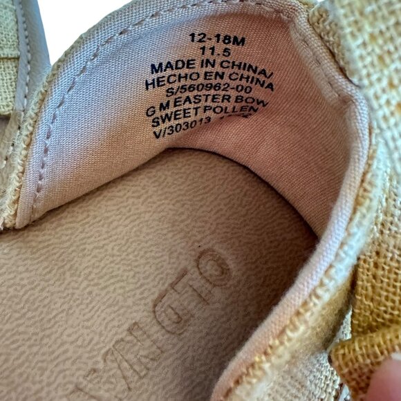 Old Navy Linen Style Bow-Tie Sandals for Baby 12-18M Tan Beige Soft Sole - Picture 7 of 8